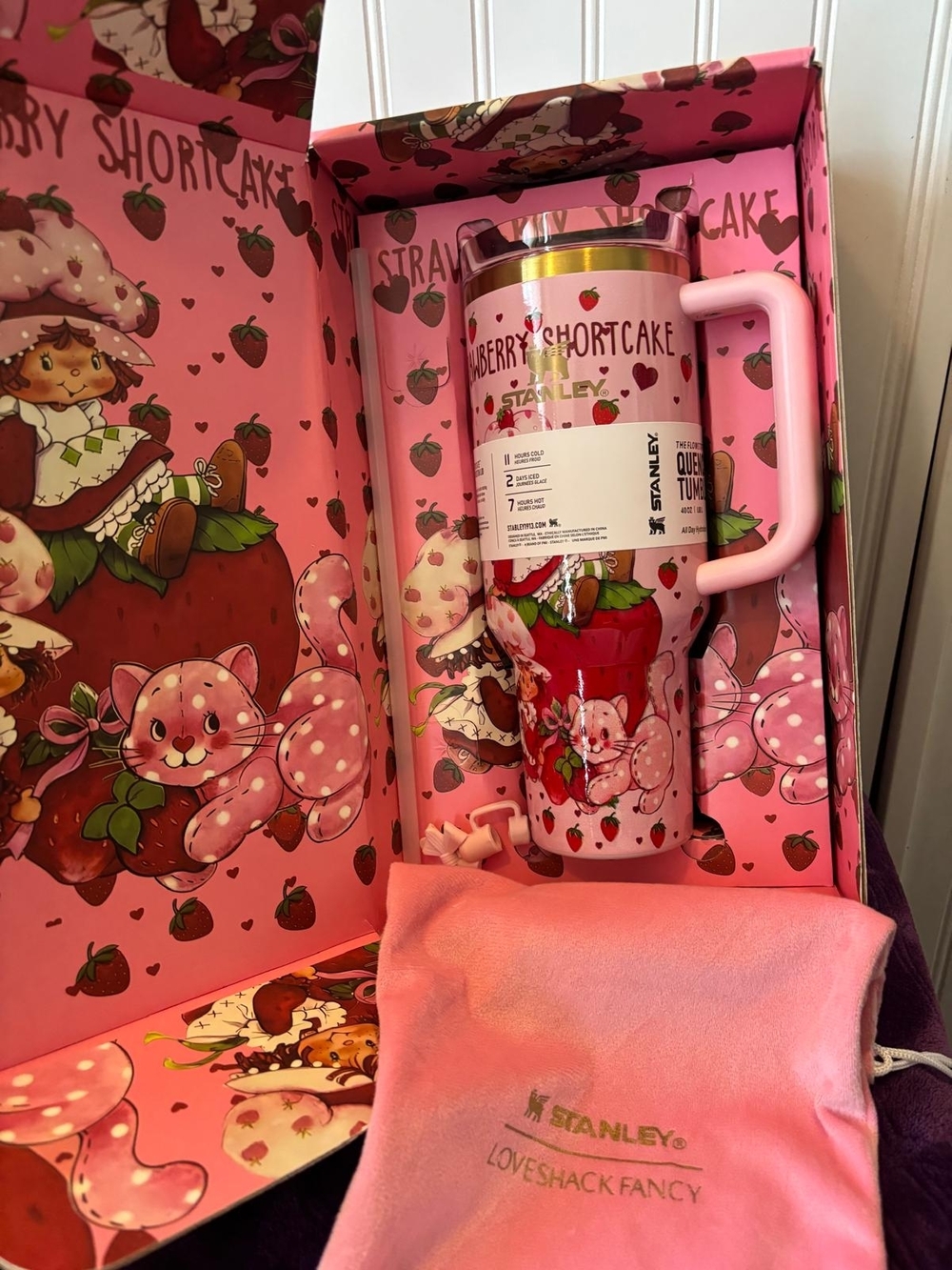 Stanley  Strawberry Shortcake Pink Travel Mug 40 Oz